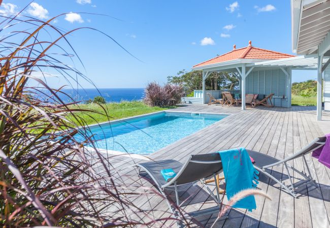 Villa in the heart of a beautiful garden facing the sea