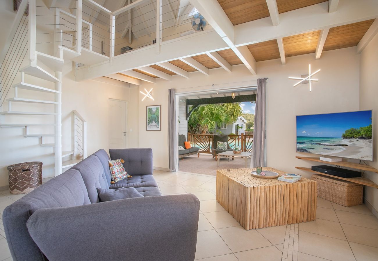 The living room, Villa Papaye, Sainte Luce, Martinique, Archipel Évasion