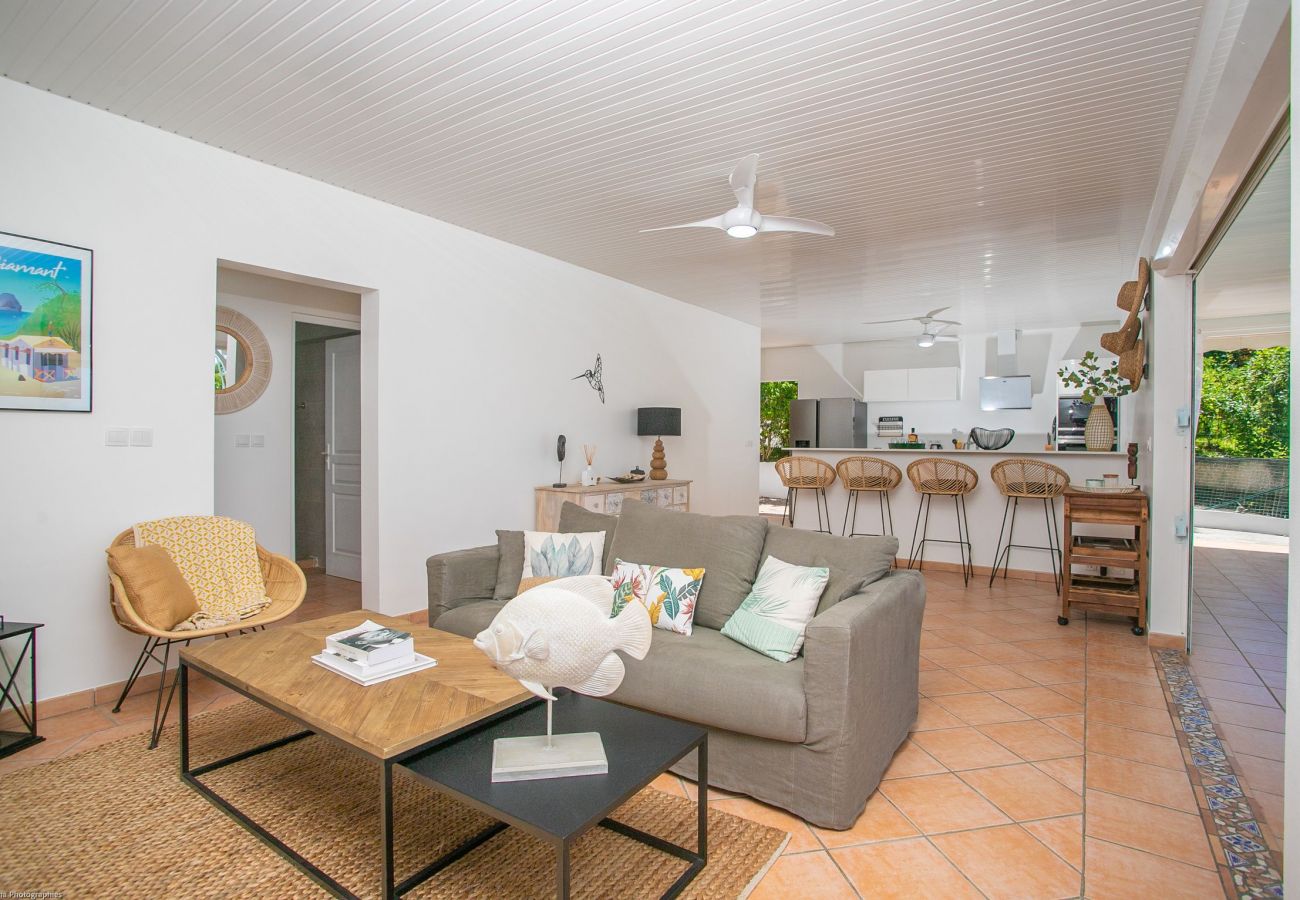 The living room, Villa Colibri Trotteur, le Diamant in Martinique