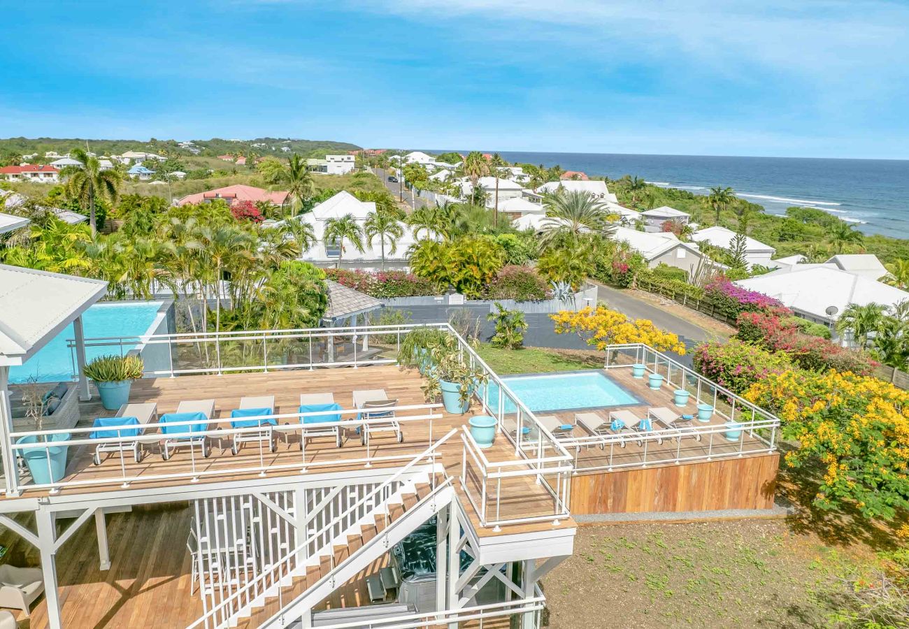 Luxury rental in Saint Anne with sea view and swimming pool.