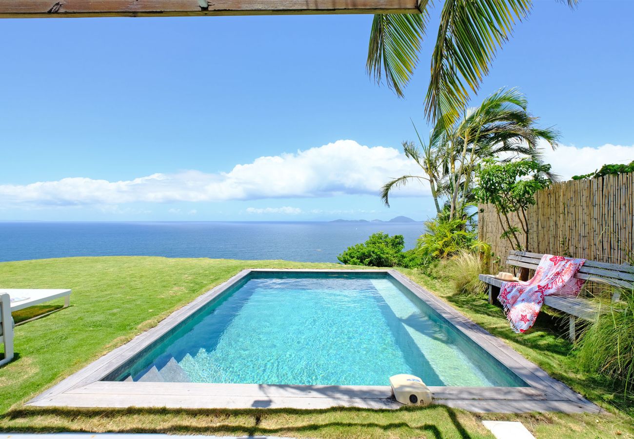 Private pool with a stunning on The Saintes archipelago  at Villa Karuka, Trois-Rivières