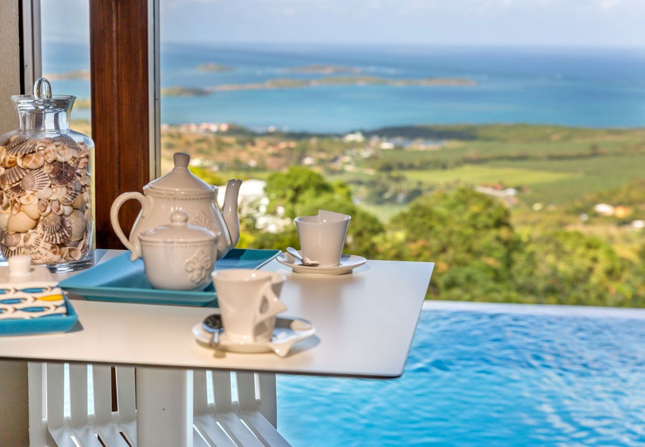 Villa à louer en Martinique avec piscine à débordement et vue mer 