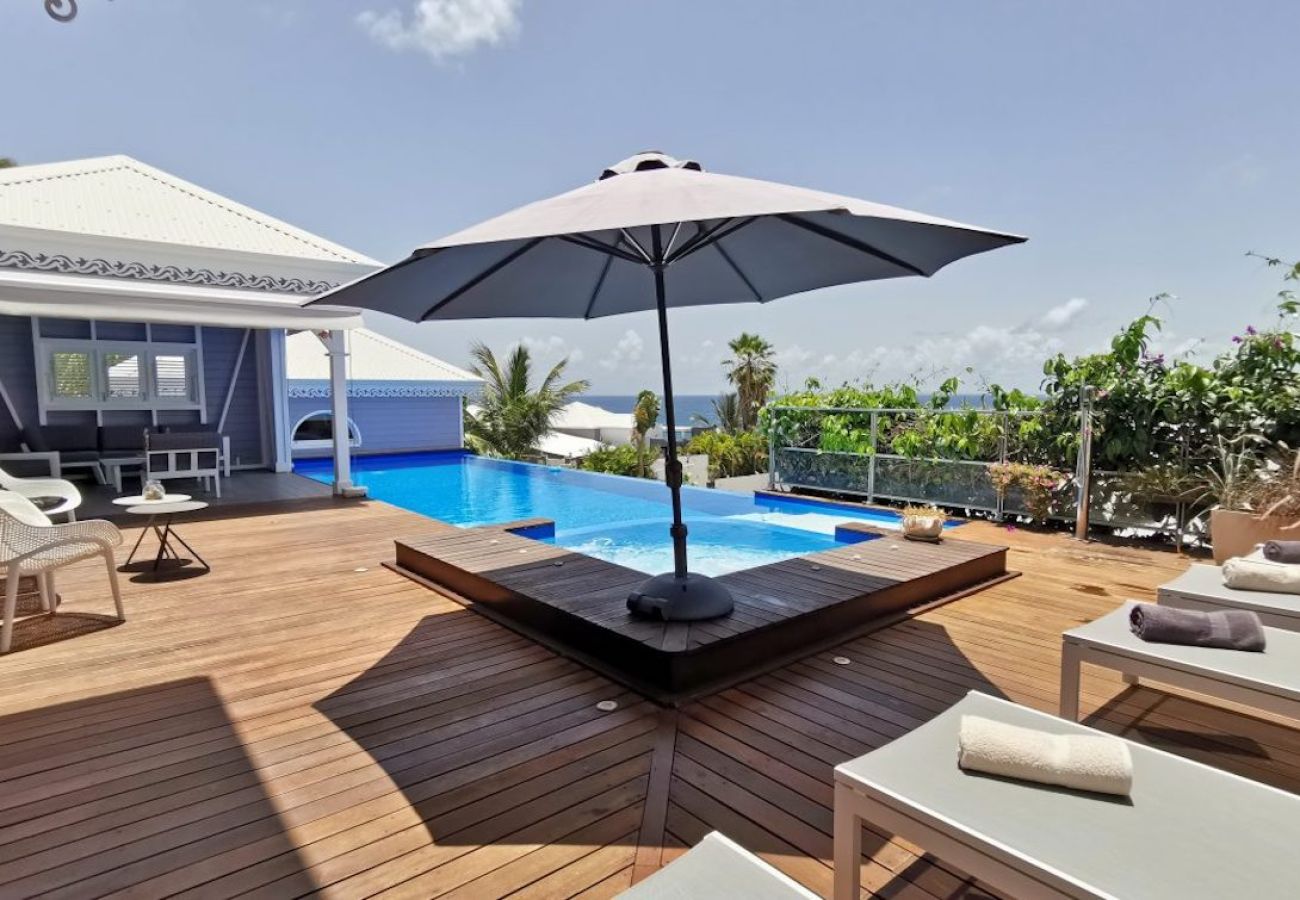 Piscine privative avec vue sur la mer depuis la terrasse, Villa Lazulia